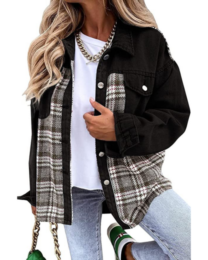 Skylar - Plaid Denim Jacket