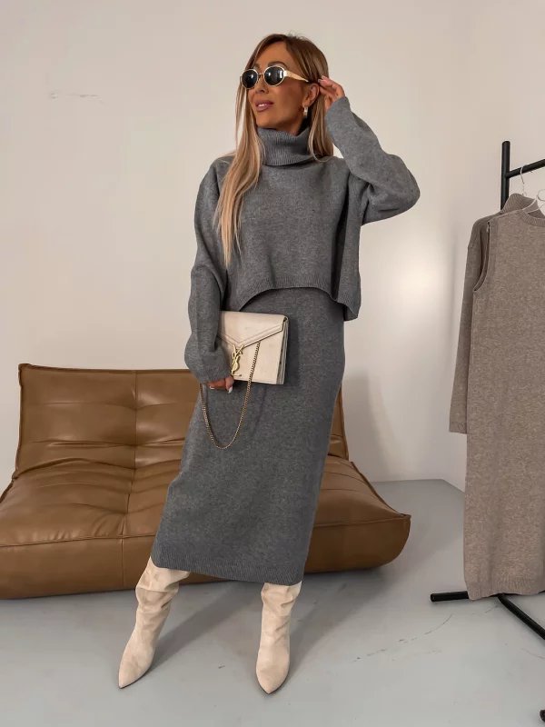 Elisse™ | Elegance meets warmth | Dress + Sweater Set