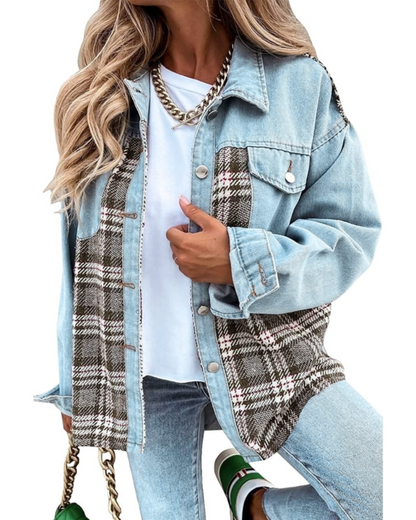 Skylar - Plaid Denim Jacket