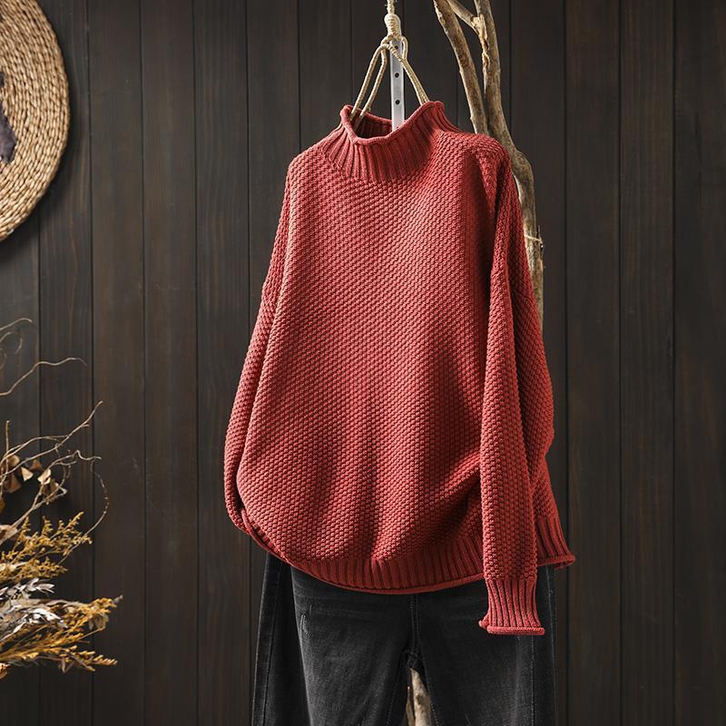 Cylia - Funnel Neck Knitted Jumper