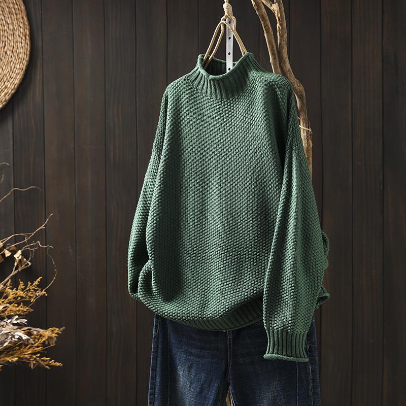 Cylia - Funnel Neck Knitted Jumper