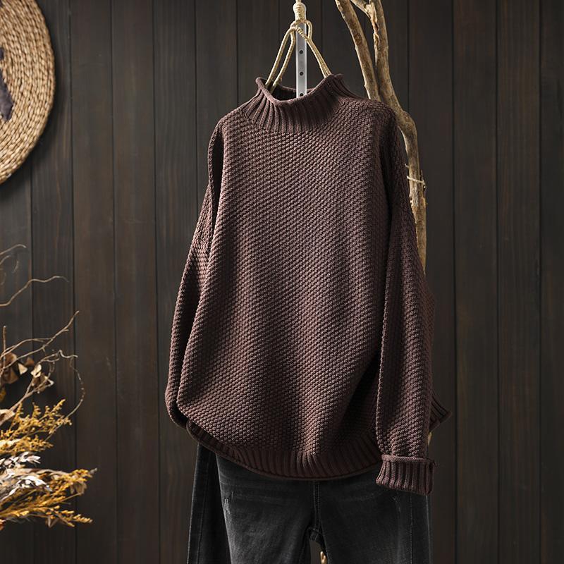 Cylia - Funnel Neck Knitted Jumper