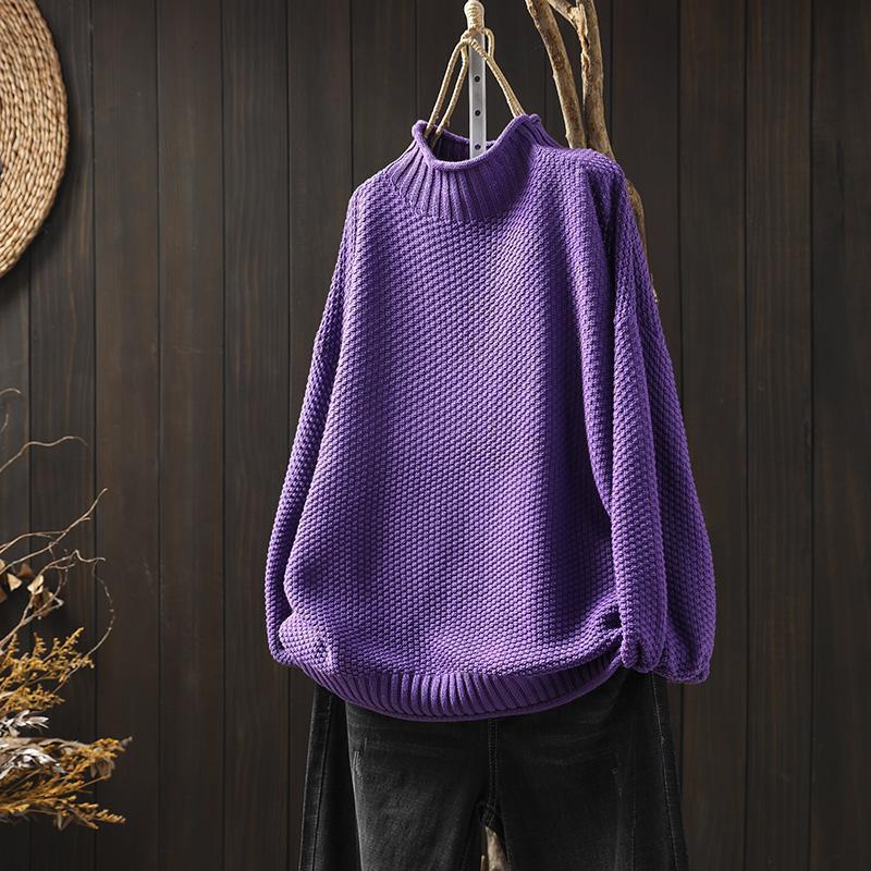 Cylia - Funnel Neck Knitted Jumper