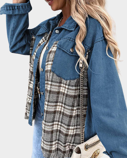 Skylar - Plaid Denim Jacket